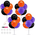 4 Black Purple Orange Balloon Stand Balloon Centerpieces for Table in 12 inches in Metallic Blue Silver