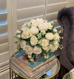 4 Bundles Artificial Peonies Silk Flowers, White Faux Peony Bouquet Florals Arrangements Decor for Farmhouse, alternate view
