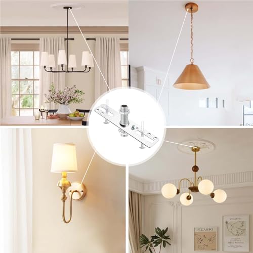 4" Ceiling Light Fixture Mounting Bracket Kit, 4Pcs Universal Lamp Crossbar Hardware Set for Chandelier & Wall, alternate