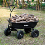 4 Cu.Ft. 10" No-Flat Tires Poly Yard Dump Cart with 180° Rotating Handle, 600 lbs Capacity Heavy Duty Garden, alternate view