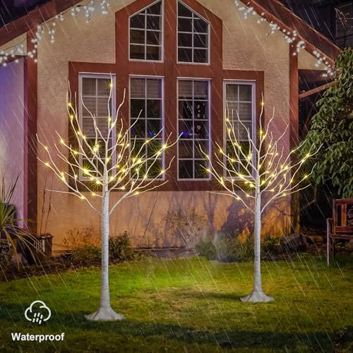 4 Feet 48L LED Birch Tree Lights, Pack of 2, Warm White, for Holiday Party and Christmas Decoration, Indoor and, alternate