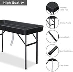 4 Foot Folding Party Ice Cooler, Portable Tailgate Camp Fishing Cleaning Table, Plastic with Matching Skirt, Ice, alternate