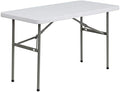 4-Foot Granite White Plastic Folding Table