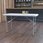 4-Foot Granite White Plastic Folding Table, alternate view 2