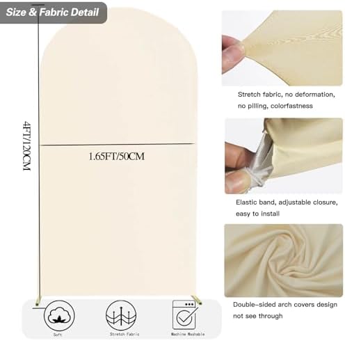 4 FT Arch Backdrop Cover, Wedding Beige Arch Covers Stretchy Backdrop Spandex Fitted for Chiara Stand Birthday, alternate