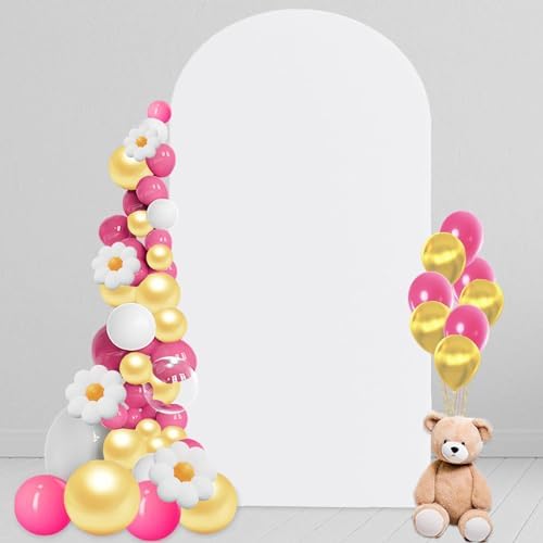 4 FT Arch Backdrop Cover, Wedding White Arch Covers Stretchy Backdrop Spandex Fitted for Chiara Stand Birthday