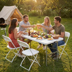 4 FT Folding Picnic Table 2 Pack, Easy to Fold and Store, alternate view 2