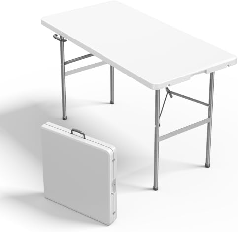 4 FT Folding Picnic Table, Easy to Fold and Store