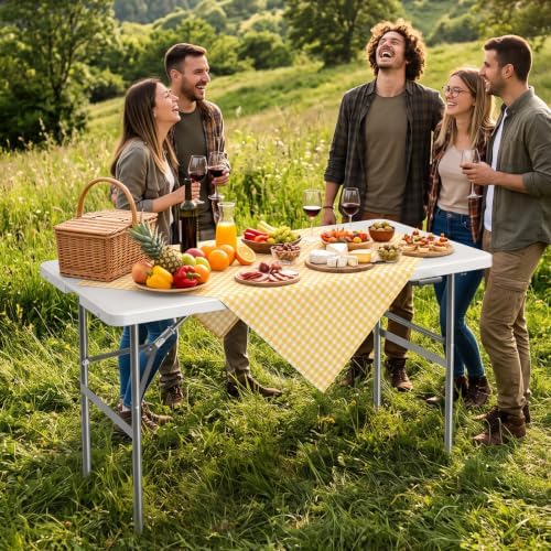 4 FT Folding Picnic Table, Easy to Fold and Store, alternate view 2