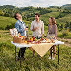 4 FT Folding Picnic Table, Portable Plastic Table, Easy to Keep, alternate view 2