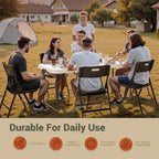 4 FT Folding Table Set with 4 Folding Chairs, Heavy Duty Steel Frame, alternate view 3