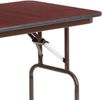 4 ft Laminate Folding Banquet Table, Mahogany, alternate view 5