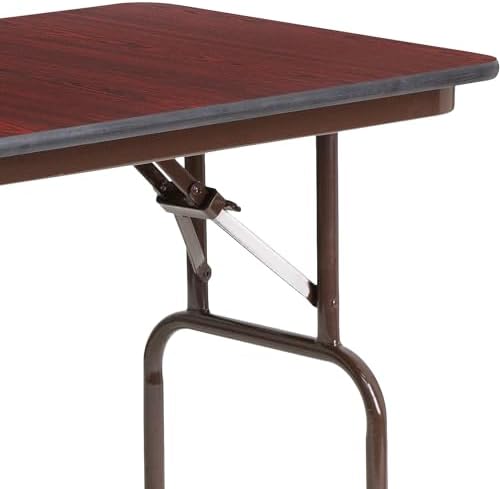 4 ft Laminate Folding Banquet Table, Mahogany, alternate view 5