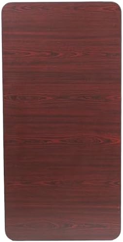 4 ft Laminate Folding Banquet Table, Mahogany, alternate view 6