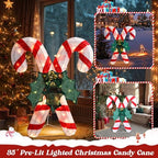 4 FT Lighted Christmas Candy Cane, Pre‐Lit Outdoor Yard Decor in Candy cane, alternate view 4