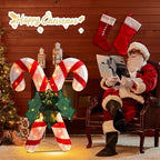 4 FT Lighted Christmas Candy Cane, Pre‐Lit Outdoor Yard Decor in Candy cane, alternate view 5