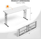 4 FT Narrow Folding Table, Premium Quality HDPE Material and Sturdy Metal Frame, Perfect for Buffet, Seminar, alternate view