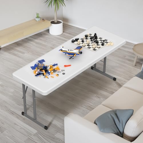 4 FT Narrow Folding Table, Premium Quality HDPE Material and Sturdy Metal Frame, Perfect for Buffet, Seminar, alternate view