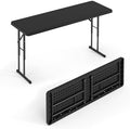4 FT Narrow Folding Table, Premium Quality HDPE Material and Sturdy Metal Frame, Perfect for Buffet, Seminar