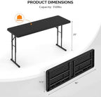 4 FT Narrow Folding Table, Premium Quality HDPE Material and Sturdy Metal Frame, Perfect for Buffet, Seminar, alternate view