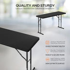 4 FT Narrow Folding Table, Premium Quality HDPE Material and Sturdy Metal Frame, Perfect for Buffet, Seminar, alternate view