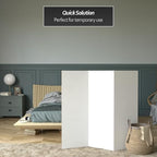 4 ft. Short White Temporary Cardboard Folding Screen - 3 Panels, alternate view 2