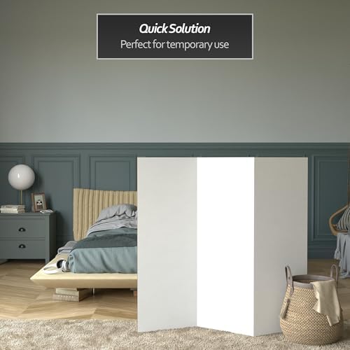 4 ft. Short White Temporary Cardboard Folding Screen - 3 Panels, alternate view 2