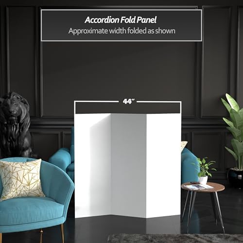 4 ft. Short White Temporary Cardboard Folding Screen - 3 Panels, alternate view 3