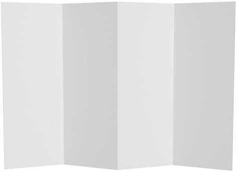 4 ft. Short White Temporary Cardboard Folding Screen - 4 Panels
