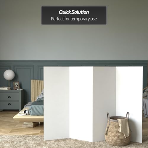4 ft. Short White Temporary Cardboard Folding Screen - 4 Panels, alternate view 2
