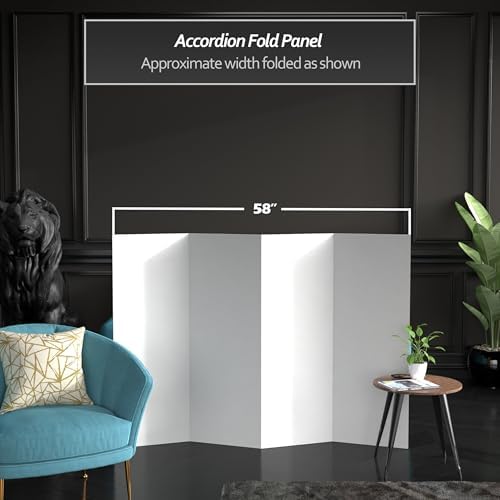 4 ft. Short White Temporary Cardboard Folding Screen - 4 Panels, alternate view 3