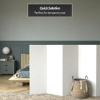 4 ft. Short White Temporary Cardboard Folding Screen - 6 Panels in White, alternate view 2