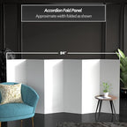 4 ft. Short White Temporary Cardboard Folding Screen - 6 Panels in White, alternate view 3