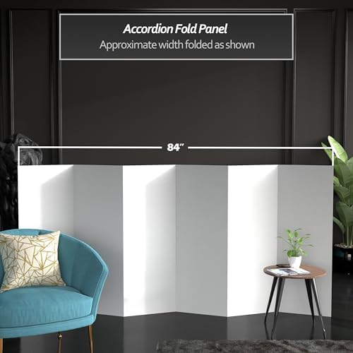 4 ft. Short White Temporary Cardboard Folding Screen - 6 Panels in White, alternate view 3