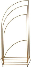 4 Gold Metal Floral Display Frame Half Moon Backdrop Stand Wedding Arch Set Party Events Reception Decorations