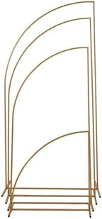 4 Gold Metal Floral Display Frame Half Moon Backdrop Stand Wedding Arch Set Party Events Reception Decorations