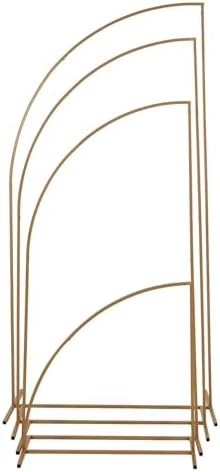 4 Gold Metal Floral Display Frame Half Moon Backdrop Stand Wedding Arch Set Party Events Reception Decorations