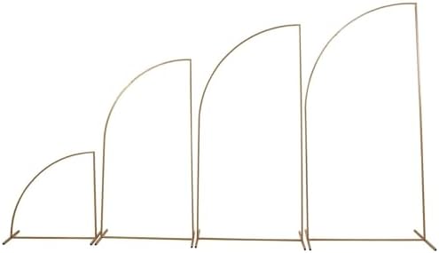 4 Gold Metal Floral Display Frame Half Moon Backdrop Stand Wedding Arch Set Party Events Reception Decorations, alternate
