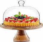 4-in-1 Cake Stand with Glass Dome, Cheese Board, Tray in Clear, alternate view 2