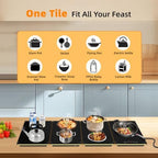 4-in-1 Detachable Electric Warming Tray, Expandable Buffet Server 33x15 Inch, 104-248°F with 24H Timer, Chafing, alternate
