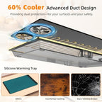 4-in-1 Detachable Electric Warming Tray, Expandable Buffet Server 33x15 Inch, 104-248°F with 24H Timer, Chafing, alternate