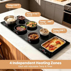 4-in-1 Food Warming Tray with Independent Temp & Timer, alternate view 2