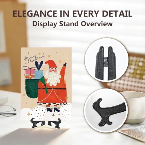 4 Inch Black 12pcs/Set Plastic Easels Plate Display Stands Picture Frame Stand Holder in Black, alternate view 5