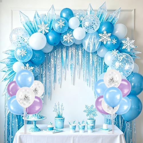 4 Macaron Blue Purple Balloon Stand Balloon Centerpieces for Table in 4 Count (Pack of 1) in Metallic Blue, alternate view 2