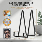 4 Pack 10 Inch Large Plate Stands for Display - Metal Square Wire Plate Holder Display Stand + Picture Stand for, alternate