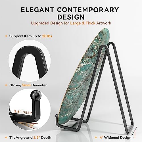 4 Pack 10 Inch Large Plate Stands for Display - Metal Square Wire Plate Holder Display Stand + Picture Stand for, alternate