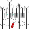 4 Pack 10FT String Light Poles with Shepherd's Hook