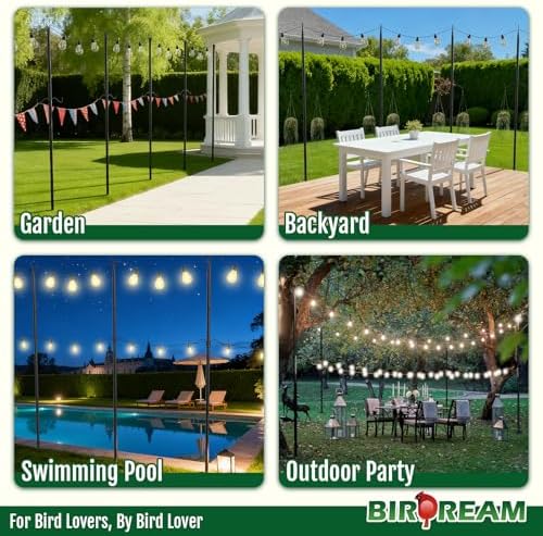 4 Pack 10FT String Light Poles with Shepherd's Hook, alternate view 2