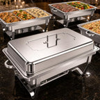 4 Pack 11QT Chafing Dishes for Buffet, Total 44QT Set with 7 Food Pans in 11qt All Silver 4 Pack