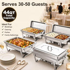 4 Pack 11QT Chafing Dishes for Buffet, Total 44QT Set with 7 Food Pans in 11qt All Silver 4 Pack, alternate view 6